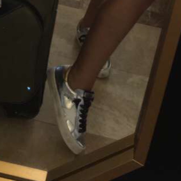 Golden Goose “May” Metallic Leather Sneakers - Picture 6 of 8